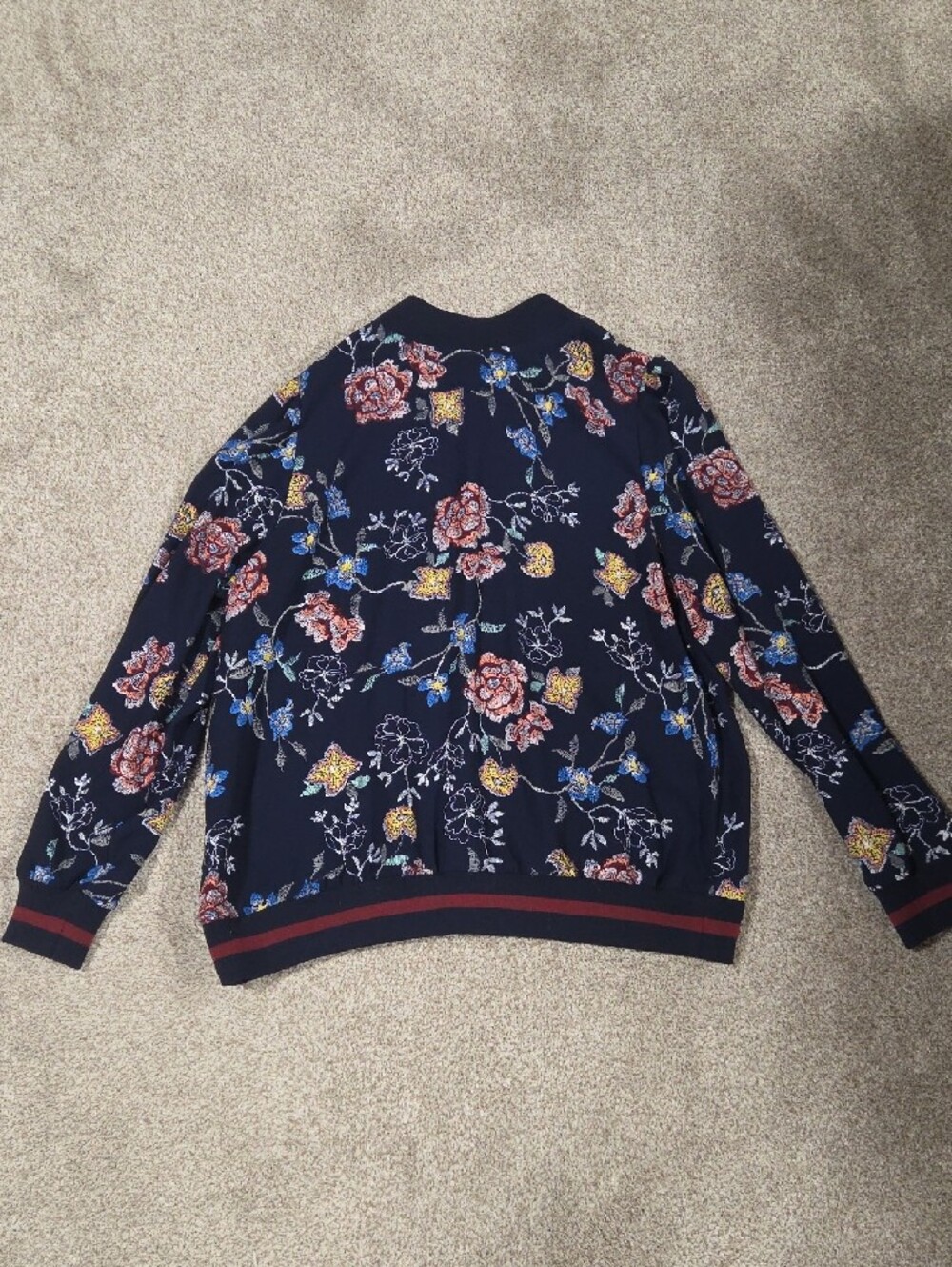 Love & Legend Navy Floral Bomber Jacket - Picture 6 of 7